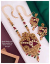 Gold Plated Pendant With Moti Mala Necklace Set