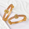Gold-Plated Traditional Bangles with Ruby Stone