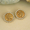 ROUND KUNDAN PEACOCK BOLD STUD